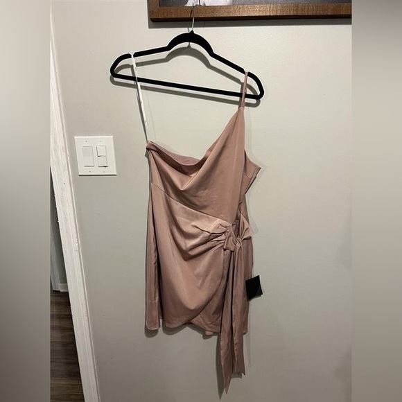 Lulu's Light Pink One-Shoulder Dress - Picture 3 of 6